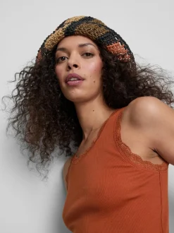 Camiseta sin mangas de algodón con ribetes de encaje