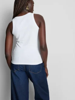 Camiseta sin mangas de algodón con cuello de pico