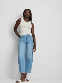 Camiseta sin mangas de algodón con ribetes de encaje