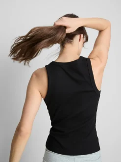 Camiseta sin mangas de canalé con espalda nadadora