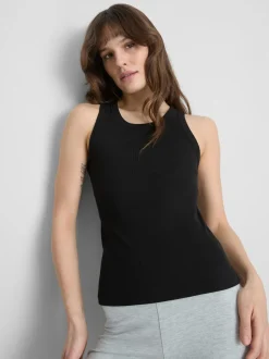 Camiseta sin mangas de canalé con espalda nadadora