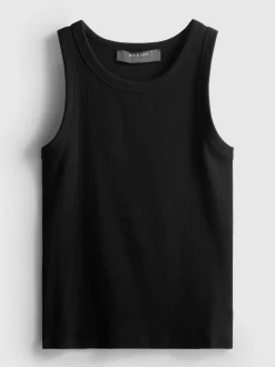 Camiseta sin mangas de canalé con espalda nadadora