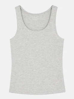 Camiseta sin mangas elástica con escote amplio