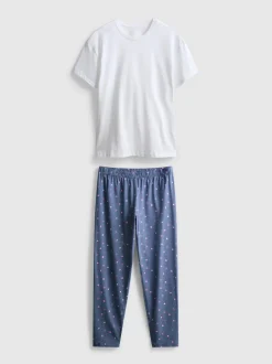 Camiseta y pantalón de pijama a cuadros vichy