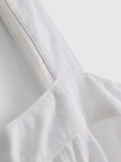 Camisón de escote cuadrado de algodón efecto plumeti