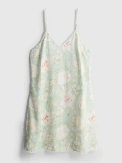 Camisón floral con ribete de encaje