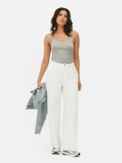 Camisola elástica con cuello redondo