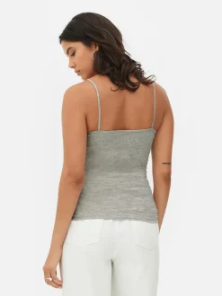 Camisola elástica con cuello redondo