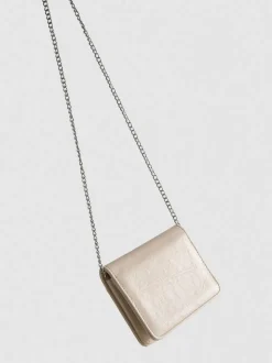 Cartera con cadena y detalle de hebilla