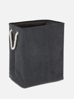 Cesta cuadrada de pana para la colada