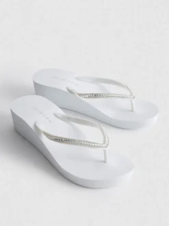 Chanclas de cuña con strass