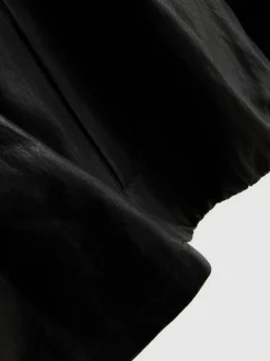 Chaqueta de piel sintética con cuello chimenea