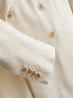 Chaqueta de traje de doble botonadura y corte recto de The Edit