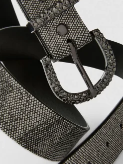 Cinturón de strass con hebilla