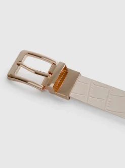 Cinturón reversible con hebilla metalizada