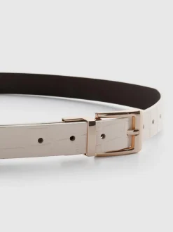 Cinturón reversible con hebilla metalizada