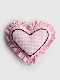 Cojín en forma de corazón con diseño en zigzag