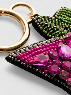 Colgante para bolso con diseño de bebida y cuentas