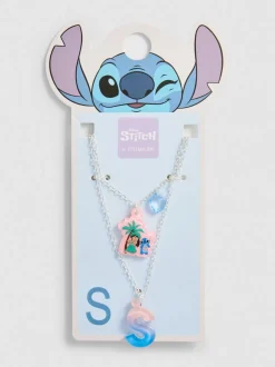 Collar con colgante e inicial de Stitch de Disney