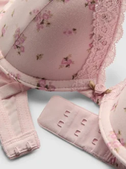 Conjunto de sujetador push-up y tanga estampados