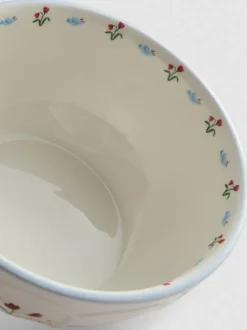 Cuenco de cerámica con flores