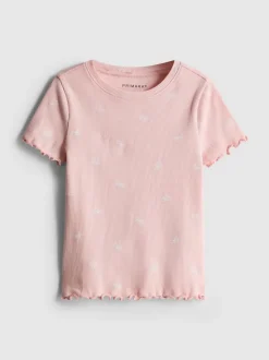 De 1,5 a 8 años | Camiseta de canalé estampada
