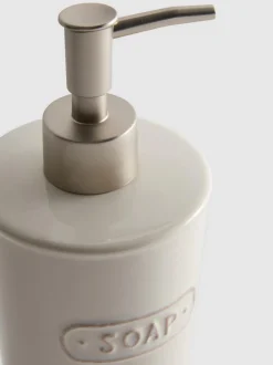 Dispensador de jabón de cerámica repujada