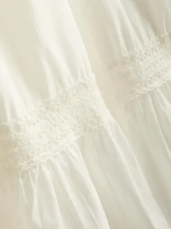 Falda de algodón midi a capas