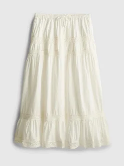 Falda de algodón midi a capas