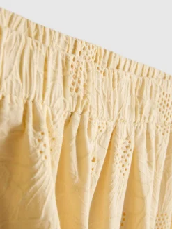 Falda larga de algodón con bordados
