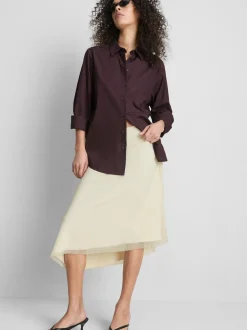 Falda midi asimétrica con cuentas