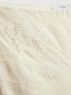 Falda midi asimétrica con cuentas