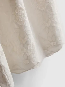 Falda midi bordada de algodón de The Edit