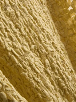 Falda midi de encaje con textura en mezcla de algodón