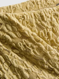 Falda midi de encaje con textura en mezcla de algodón