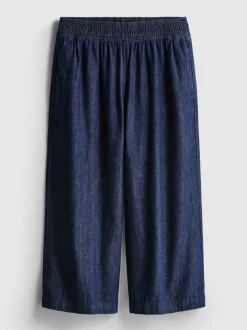 Falda-pantalón vaquera de pernera ancha