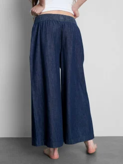 Falda-pantalón vaquera de pernera ancha