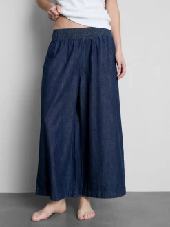 Falda-pantalón vaquera de pernera ancha