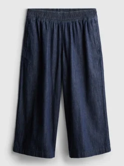 Falda-pantalón vaquera de pernera ancha