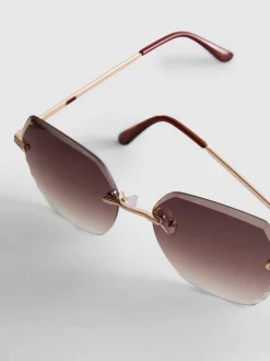Gafas de sol cuadradas sin montura con strass