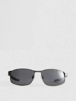 Gafas de sol de espejo con montura rectangular