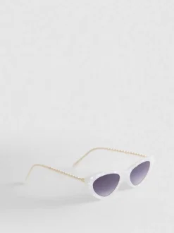 Gafas de sol estilo ojos de gato con perlas