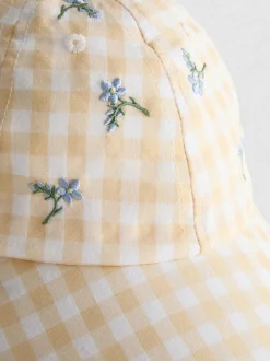 Gorra de béisbol a cuadros vichy bordada