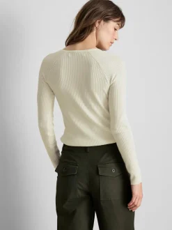 Jersey canalé de cuello en pico