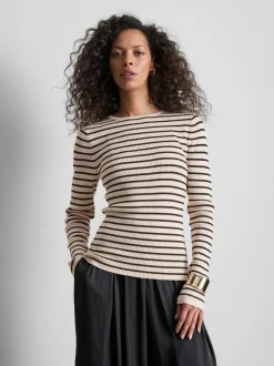 Jersey de canalé con cuello redondo