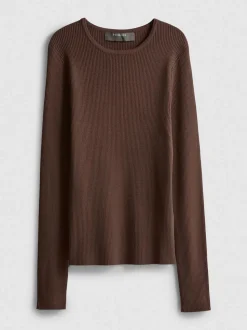 Jersey de canalé con cuello redondo