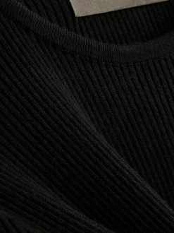 Jersey de canalé con cuello redondo