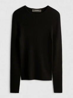 Jersey de canalé con cuello redondo