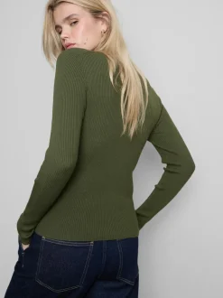 Jersey de canalé con cuello redondo