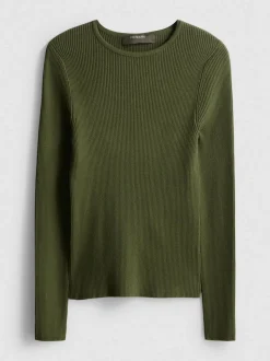 Jersey de canalé con cuello redondo
